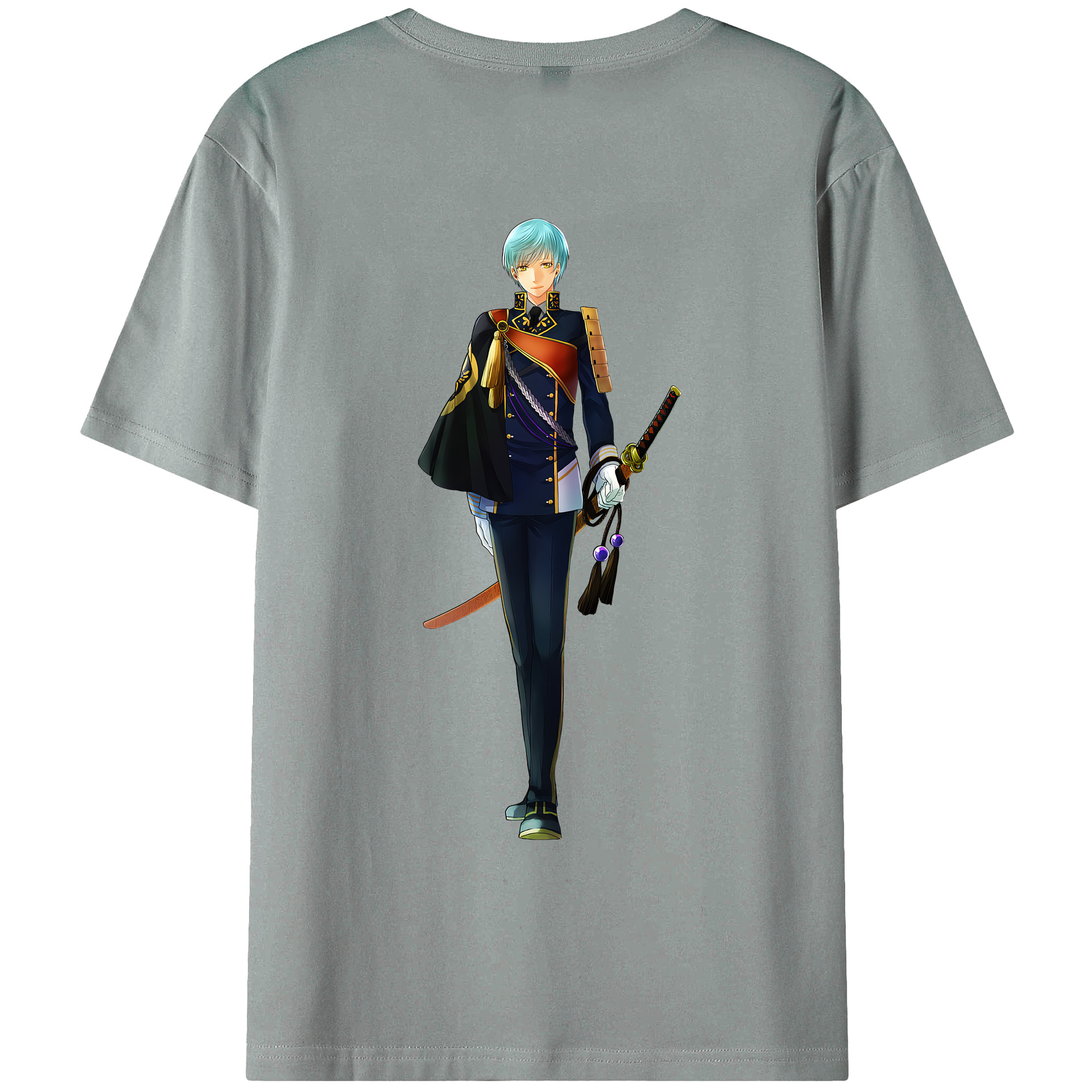 （画像用） 刀剣乱舞 Touken Ranbu 綿100％ メンズ半袖Tシャツ（バックプリント） 通気性